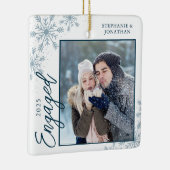 Elegant Engaged kerst Snowflakes Keramisch Ornament (Rechts)