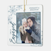 Elegant Engaged kerst Snowflakes Keramisch Ornament (Links)