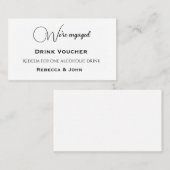 Elegant Engaged Party Drink Voucher Enclosure Card Visitekaartje (Voorkant / Achterkant)