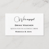 Elegant Engaged Party Drink Voucher Enclosure Card Visitekaartje (Voorkant)