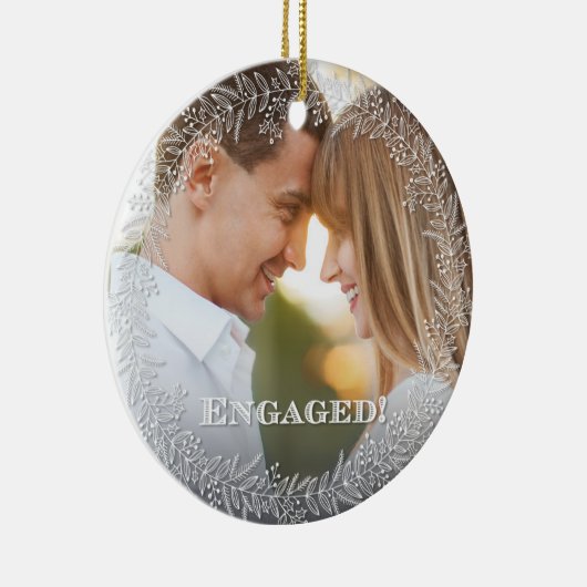 Elegant Engaged Photo Ornament (Rechts)