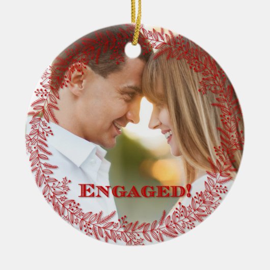 Elegant Engaged Photo Ornament (Voorkant)