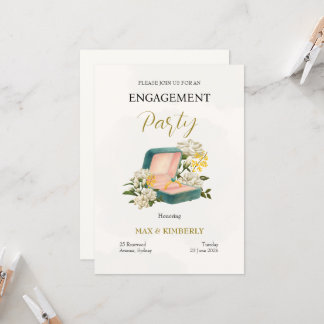 Elegant Engagement Invitation Kaart