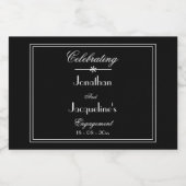 Elegant Engagement Party  Chic Black Mini Likeurfles Etiket (Enkel label)