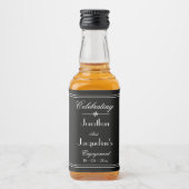 Elegant Engagement Party  Chic Black Mini Likeurfles Etiket (Voorkant)