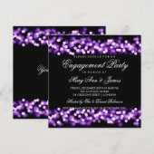 Elegant Engagement Party Gold Hollywood Paars Kaart (Voorkant / Achterkant)