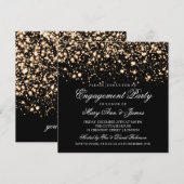Elegant Engagement Party Gold Midnight Glam Kaart (Voorkant / Achterkant)