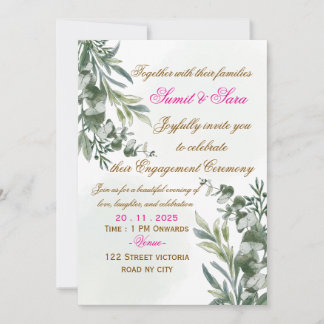 Elegant Engagement Party Invitation Card Kaart