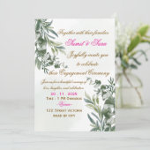 Elegant Engagement Party Invitation Card Kaart (Staand voorkant)