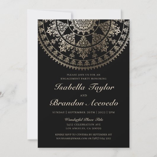 Elegant Engagement Party Invitations Gold Foil Kaart (Voorkant)
