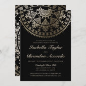 Elegant Engagement Party Invitations Gold Foil Kaart (Voorkant / Achterkant)