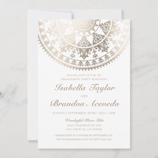 Elegant Engagement Party Invitations Gold Foil Kaart (Voorkant)
