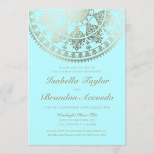 Elegant Engagement Party Invitations Gold Foil Kaart