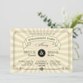 Elegant  Engagement Party Kaart (Staand voorkant)