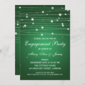 Elegant Engagement Party Sparging Lines Emerald Kaart (Voorkant / Achterkant)