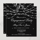Elegant Engagement Party Sparging String Black Kaart (Voorkant / Achterkant)