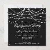 Elegant Engagement Party Sparging String Black Kaart (Voorkant)