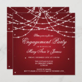 Elegant Engagement Party Sparging String Red Kaart (Voorkant / Achterkant)