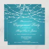 Elegant Engagement Party Sparging String Turquois Kaart (Voorkant / Achterkant)