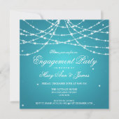 Elegant Engagement Party Sparging String Turquois Kaart (Voorkant)