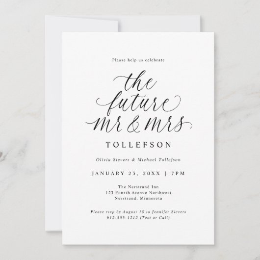 Elegant Engagement Party The Future Mr & Mrs Kaart (Voorkant)
