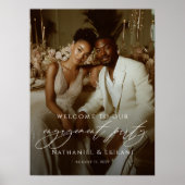 Elegant engagement party welcome photo poster (Voorkant)