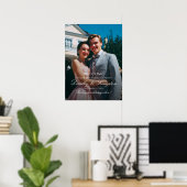 Elegant engagement party welcome sign with photo poster (Thuiskantoor)