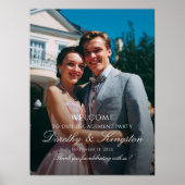 Elegant engagement party welcome sign with photo poster (Voorkant)