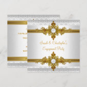 Elegant Engagement Party White Gold Jewel Kaart (Voorkant / Achterkant)