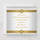 Elegant Engagement Party White Gold Jewel Kaart (Achterkant)