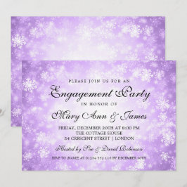 Elegant Engagement Party Winter Wonderland Paars Kaart