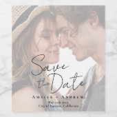 Elegant Engagement Photo Script Wedding  Wijn Etiket (Enkel label)