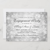 Elegant Engagement Winter Wonderland Silver Kaart (Voorkant)