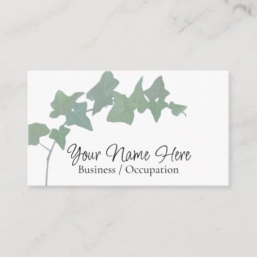 Elegant Engels klimop botanisch groen Visitekaartje (Voorkant)