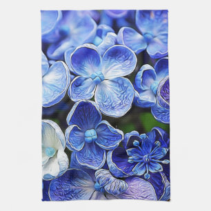 Elegant Engels Land Tuin Blauw paarse lila Theedoek