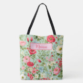 Elegant Engels Land Wildflower gepersonaliseerd Tote Bag (Achterkant)