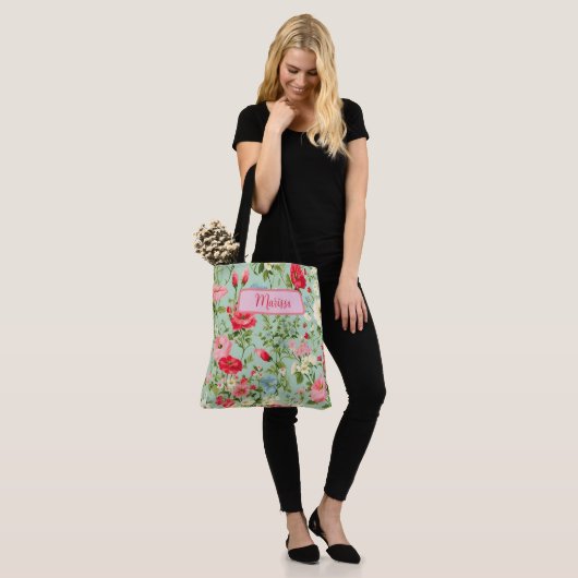 Elegant Engels Land Wildflower gepersonaliseerd Tote Bag (Op model)