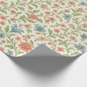 Elegant Engels Shabby Chic Floral Art Pattern Cadeaupapier (Hoek)