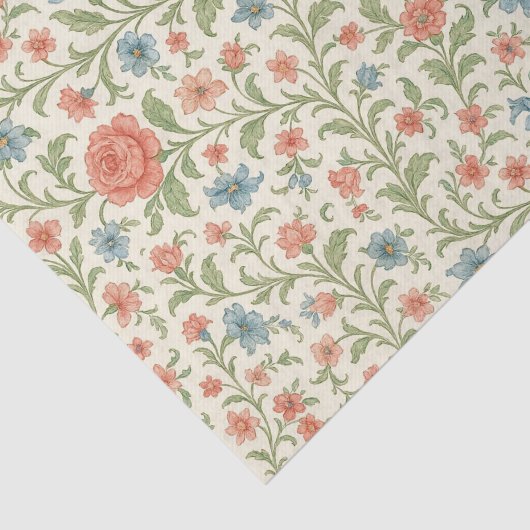 Elegant Engels Shabby Chic Floral Art Pattern Tissuepapier (Detail)