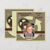 Elegant Engineer Gears Afstuderen Foto Kaart (Voorkant / Achterkant)