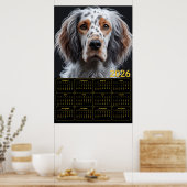 Elegant English Setter 2026 Calendar Poster (Keuken)