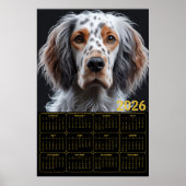 Elegant English Setter 2026 Calendar Poster (Voorkant)