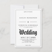 Elegant Engraded English Calligraphy Black Border Kaart (Voorkant)