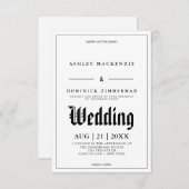 Elegant Engraded English Calligraphy Black Border Kaart (Voorkant / Achterkant)