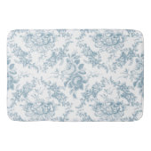 Elegant Engraved Blue and White Floral Toile Badmat (Voorkant)
