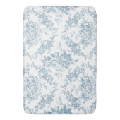 Elegant Engraved Blue and White Floral Toile Badmat (Voorkant Verticaal)