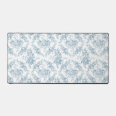 Elegant Engraved Blue and White Floral Toile Bureaumat (Voorkant)