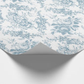 Elegant Engraved Blue and White Floral Toile Cadeaupapier (Hoek)
