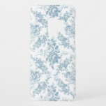 Elegant Engraved Blue and White Floral Toile Case-Mate Samsung Galaxy S9 Hoesje<br><div class="desc">Elegant  geïnspireerd,  gegraveerd met een stoffig blauw floreel patroon met rozen,  wijnstokken en rollen op een witte achtergrond. Het naadloze patroon kan omhoog of omlaag worden geschraapt.</div>