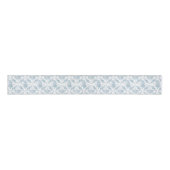 Elegant Engraved Blue and White Floral Toile Grosgrain Lint (Voorkant)